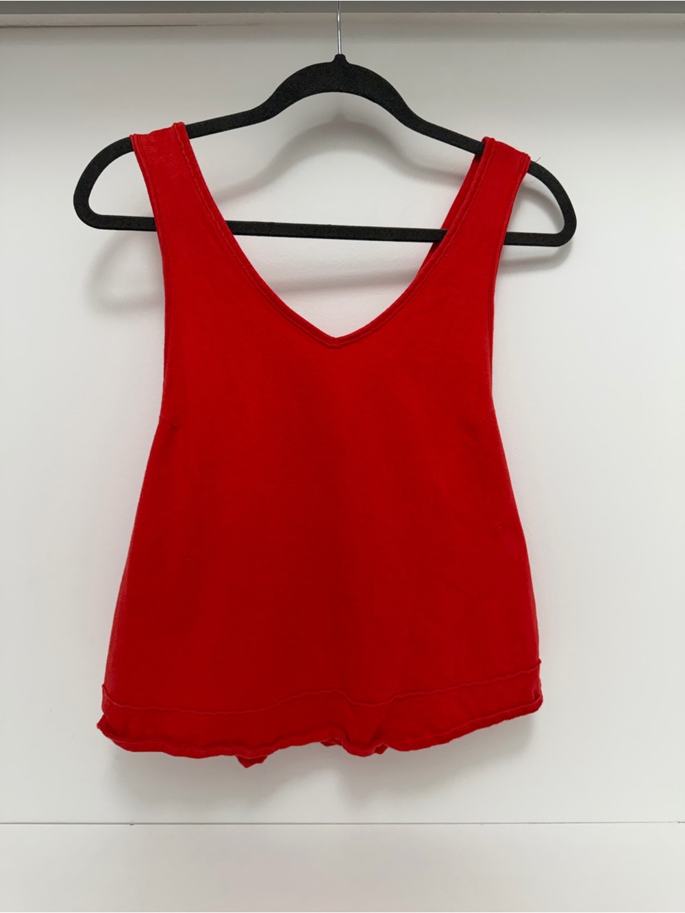 Free People Red V-Neck Tank Top